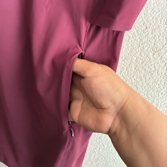 Lululemon Athletica & Go Endeavor Short Sleeve Dress Red Grape 4 - Picture 5 of 12
